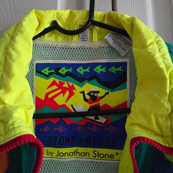 Colourful 80s windbreaker jacket jacket - Picture 3 of 3